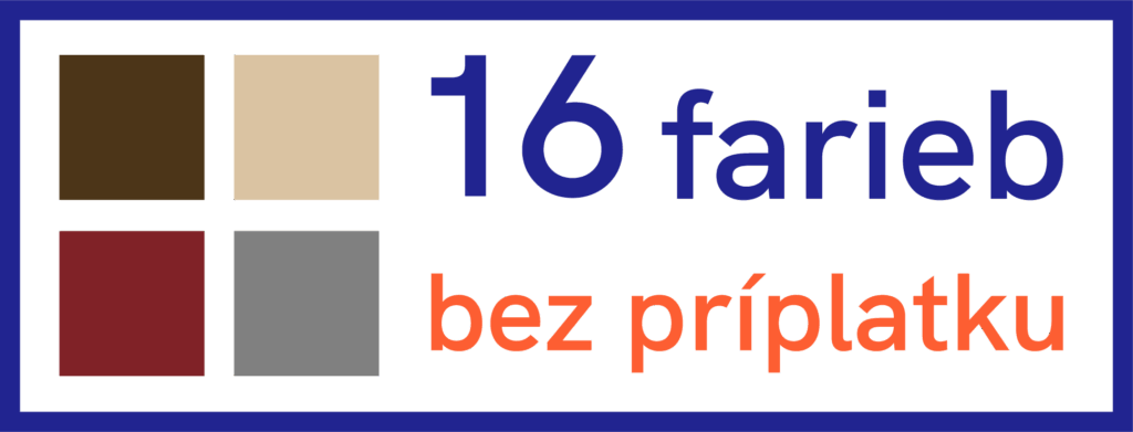 Piktogram - 16 štandardných farieb pre žalúzie NEVA C-65 bez príplatku