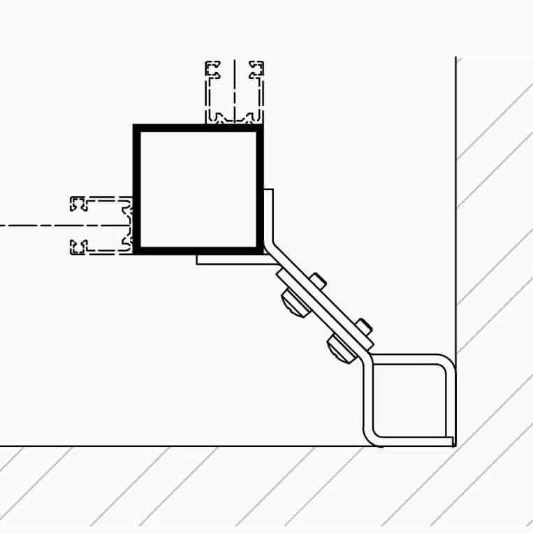 Rohový držiak vodiacich profilov - pre Vnútorný roh