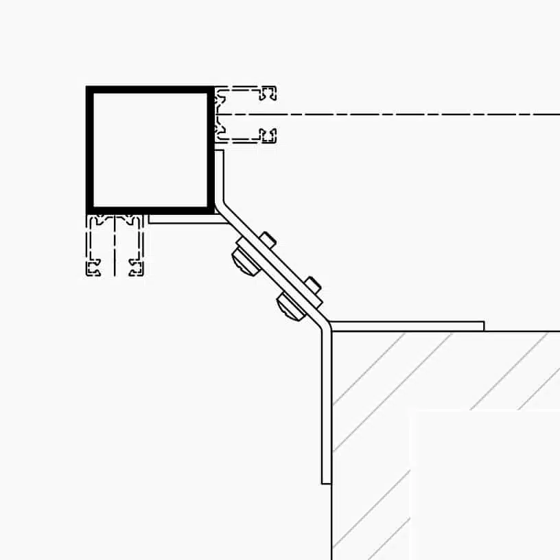 Rohový držiak vodiacich profilov - pre Vonkajší roh