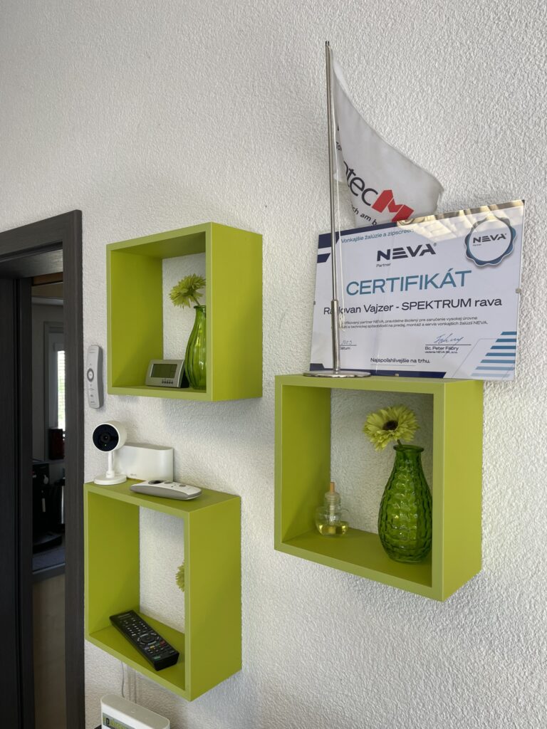 Certifikát Spektrum RAVA - žalúzie NEVA