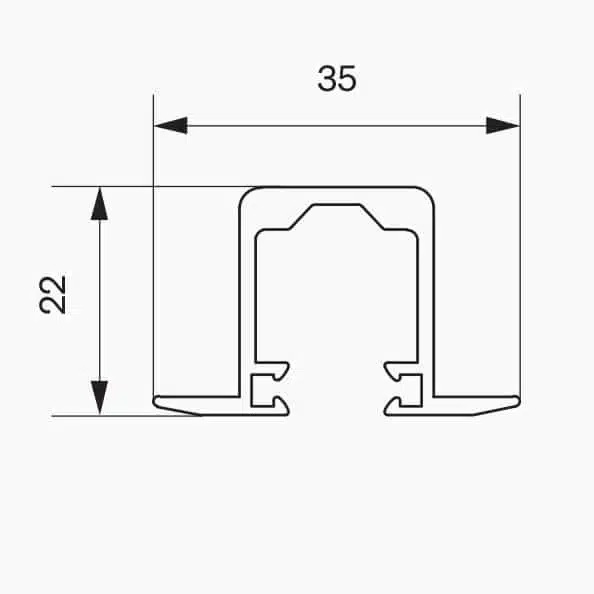 zapustený hliníkový vodiaci profil typ Z