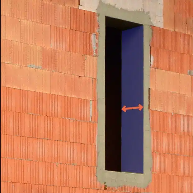 Ostenie okna s vyznačenou hĺbkou ostenia