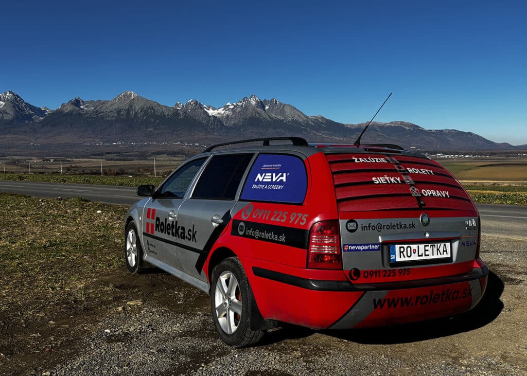 Auto predajcu žalúzii NEVA pred Vysokými Tatrami